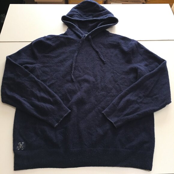 Polo Ralph Lauren RLX Mens XL Washable Cashmere Hoodie Sweatshirt Blue - Picture 1 of 9